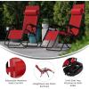 Flash Furniture Celestial Adjustable Folding Mesh Zero Gravity Reclining Lounge Chair with Pillow and Cup Holder Tray in Navy, Set of 2(Red)