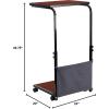 Flash Furniture Charger Mobile Sit-Down, Stand-Up Mahogany Computer Ergonomic Desk with Removable Pouch (Adjustable Range 27” – 46.5”)