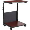 Flash Furniture Charger Mobile Sit-Down, Stand-Up Mahogany Computer Ergonomic Desk with Removable Pouch (Adjustable Range 27” – 46.5”)