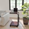 Flash Furniture Charger Mobile Sit-Down, Stand-Up Mahogany Computer Ergonomic Desk with Removable Pouch (Adjustable Range 27” – 46.5”)
