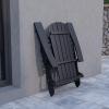 Flash Furniture Charlestown Commercial Folding Adirondack Chair – Mahogany – Poly Resin – Indoor/Outdoor – Weather Resistant(Black)