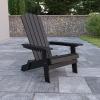Flash Furniture Charlestown Commercial Folding Adirondack Chair – Mahogany – Poly Resin – Indoor/Outdoor – Weather Resistant(Black)