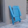 Flash Furniture Charlestown Commercial Folding Adirondack Chair – Mahogany – Poly Resin – Indoor/Outdoor – Weather Resistant(Blue)