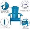 Flash Furniture Charlestown Commercial Folding Adirondack Chair – Mahogany – Poly Resin – Indoor/Outdoor – Weather Resistant(Blue)