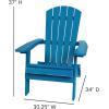Flash Furniture Charlestown Commercial Folding Adirondack Chair – Mahogany – Poly Resin – Indoor/Outdoor – Weather Resistant(Blue)