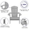 Flash Furniture Charlestown Commercial Folding Adirondack Chair – Mahogany – Poly Resin – Indoor/Outdoor – Weather Resistant(Grey)