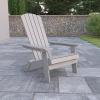 Flash Furniture Charlestown Commercial Folding Adirondack Chair – Mahogany – Poly Resin – Indoor/Outdoor – Weather Resistant(Grey)