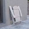 Flash Furniture Charlestown Commercial Folding Adirondack Chair – Mahogany – Poly Resin – Indoor/Outdoor – Weather Resistant(Grey)
