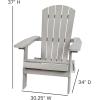 Flash Furniture Charlestown Commercial Folding Adirondack Chair – Mahogany – Poly Resin – Indoor/Outdoor – Weather Resistant(Grey)