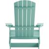 Flash Furniture Charlestown Commercial Folding Adirondack Chair – Mahogany – Poly Resin – Indoor/Outdoor – Weather Resistant(Sea Foam)