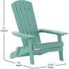 Flash Furniture Charlestown Commercial Folding Adirondack Chair – Mahogany – Poly Resin – Indoor/Outdoor – Weather Resistant(Sea Foam)