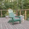 Flash Furniture Charlestown Commercial Folding Adirondack Chair – Mahogany – Poly Resin – Indoor/Outdoor – Weather Resistant(Sea Foam)