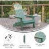 Flash Furniture Charlestown Commercial Folding Adirondack Chair – Mahogany – Poly Resin – Indoor/Outdoor – Weather Resistant(Sea Foam)