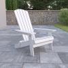 Flash Furniture Charlestown Commercial Folding Adirondack Chair – Mahogany – Poly Resin – Indoor/Outdoor – Weather Resistant(White)