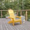 Flash Furniture Charlestown Commercial Folding Adirondack Chair – Mahogany – Poly Resin – Indoor/Outdoor – Weather Resistant(Yellow)