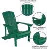 Flash Furniture Charlestown Commercial Grade Indoor/Outdoor Adirondack Chair, Weather Resistant Durable Poly Resin Deck and Patio Seating, Slate Gray(Green)