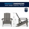 Flash Furniture Charlestown Commercial Grade Indoor/Outdoor Adirondack Chair, Weather Resistant Durable Poly Resin Deck and Patio Seating, Slate Gray(Grey)