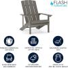Flash Furniture Charlestown Commercial Grade Indoor/Outdoor Adirondack Chair, Weather Resistant Durable Poly Resin Deck and Patio Seating, Slate Gray(Grey)