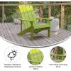 Flash Furniture Charlestown Commercial Grade Indoor/Outdoor Adirondack Chair, Weather Resistant Durable Poly Resin Deck and Patio Seating, Slate Gray(Lime Green)