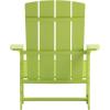 Flash Furniture Charlestown Commercial Grade Indoor/Outdoor Adirondack Chair, Weather Resistant Durable Poly Resin Deck and Patio Seating, Slate Gray(Lime Green)