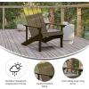 Flash Furniture Charlestown Commercial Grade Indoor/Outdoor Adirondack Chair, Weather Resistant Durable Poly Resin Deck and Patio Seating, Slate Gray(Mahogany)