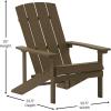 Flash Furniture Charlestown Commercial Grade Indoor/Outdoor Adirondack Chair, Weather Resistant Durable Poly Resin Deck and Patio Seating, Slate Gray(Mahogany)