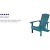 Flash Furniture Charlestown Commercial Grade Indoor/Outdoor Adirondack Chair, Weather Resistant Durable Poly Resin Deck and Patio Seating, Slate Gray(Sea Foam)
