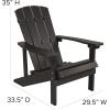 Flash Furniture Charlestown Commercial Grade Indoor/Outdoor Adirondack Chair, Weather Resistant Durable Poly Resin Deck and Patio Seating, Slate Gray(Slate Gray)