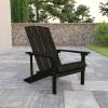 Flash Furniture Charlestown Commercial Grade Indoor/Outdoor Adirondack Chair, Weather Resistant Durable Poly Resin Deck and Patio Seating, Slate Gray(Slate Gray)