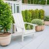 Flash Furniture Charlestown Commercial Grade Indoor/Outdoor Adirondack Chair, Weather Resistant Durable Poly Resin Deck and Patio Seating, Slate Gray(White)