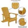 Flash Furniture Charlestown Commercial Grade Indoor/Outdoor Adirondack Chair, Weather Resistant Durable Poly Resin Deck and Patio Seating, Slate Gray(Yellow)