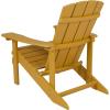 Flash Furniture Charlestown Commercial Grade Indoor/Outdoor Adirondack Chair, Weather Resistant Durable Poly Resin Deck and Patio Seating, Slate Gray(Yellow)
