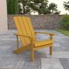 Flash Furniture Charlestown Commercial Grade Indoor/Outdoor Adirondack Chair, Weather Resistant Durable Poly Resin Deck and Patio Seating, Slate Gray(Yellow)