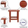 Flash Furniture Charlestown Tiered Commercial Poly Resin Adirondack Side Table – Lime Green – All-Weather – Indoor/Outdoor(Red)