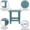 Flash Furniture Charlestown Tiered Commercial Poly Resin Adirondack Side Table – Lime Green – All-Weather – Indoor/Outdoor(Sea Foam)