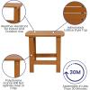 Flash Furniture Charlestown Tiered Commercial Poly Resin Adirondack Side Table – Lime Green – All-Weather – Indoor/Outdoor(Teak)