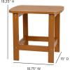 Flash Furniture Charlestown Tiered Commercial Poly Resin Adirondack Side Table – Lime Green – All-Weather – Indoor/Outdoor(Teak)