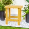 Flash Furniture Charlestown Tiered Commercial Poly Resin Adirondack Side Table – Lime Green – All-Weather – Indoor/Outdoor(Yellow)