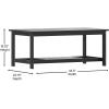 Flash Furniture Charlestown Two Tiered Commercial Grade Adirondack Coffee Table – Gray Finish Poly Resin Wood – All-Weather – Slatted Shelf Design,Grey(Black)