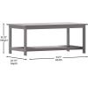 Flash Furniture Charlestown Two Tiered Commercial Grade Adirondack Coffee Table – Gray Finish Poly Resin Wood – All-Weather – Slatted Shelf Design,Grey(Grey)