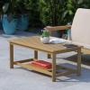 Flash Furniture Charlestown Two Tiered Commercial Grade Adirondack Coffee Table – Gray Finish Poly Resin Wood – All-Weather – Slatted Shelf Design,Grey(Natural Cedar)