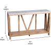 Flash Furniture Charlotte Farmhouse 2-Tier Console Table – Black Finish Engineered Wood Frame – Walnut Finish Tabletop – For Entryway or Living Room(Concrete Top/Warm Oak Frame)