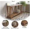 Flash Furniture Charlotte Farmhouse 2-Tier Console Table – Black Finish Engineered Wood Frame – Walnut Finish Tabletop – For Entryway or Living Room(Concrete Top/Warm Oak Frame)