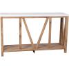 Flash Furniture Charlotte Farmhouse 2-Tier Console Table – Black Finish Engineered Wood Frame – Walnut Finish Tabletop – For Entryway or Living Room(Marble Top/Warm Oak Frame)
