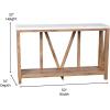 Flash Furniture Charlotte Farmhouse 2-Tier Console Table – Black Finish Engineered Wood Frame – Walnut Finish Tabletop – For Entryway or Living Room(Marble Top/Warm Oak Frame)