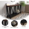 Flash Furniture Charlotte Farmhouse 2-Tier Console Table – Black Finish Engineered Wood Frame – Walnut Finish Tabletop – For Entryway or Living Room(Walnut Top/Black Frame)