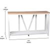 Flash Furniture Charlotte Farmhouse 2-Tier Console Table – Black Finish Engineered Wood Frame – Walnut Finish Tabletop – For Entryway or Living Room(Warm Oak Top/White Frame)