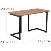 Flash Furniture Cherry Computer Desk with Black Metal Frame