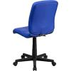 Flash Furniture Clayton Mid-Back Tufted Vinyl Upholstered Swivel Desk Chair with Padded Seat, Modern Adjustable Height Padded Office Chair, Black(Blue)