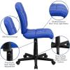 Flash Furniture Clayton Mid-Back Tufted Vinyl Upholstered Swivel Desk Chair with Padded Seat, Modern Adjustable Height Padded Office Chair, Black(Blue)